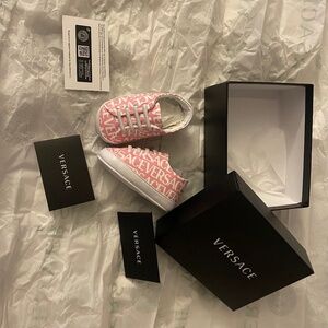 Versace all over logo print sneakers